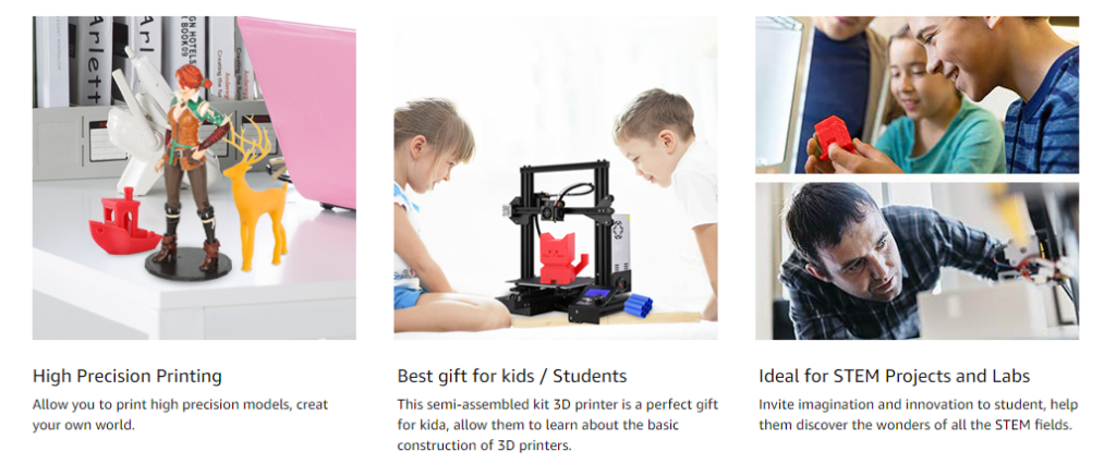 Upgraded Creality Ender 3 Printer (v4.2.2) With Free Bed Sticker & Upgraded Value Added Package NT Innovation Group